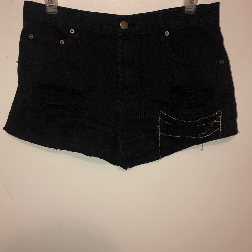 FOREVER 21 Denim Shorts with chain detail